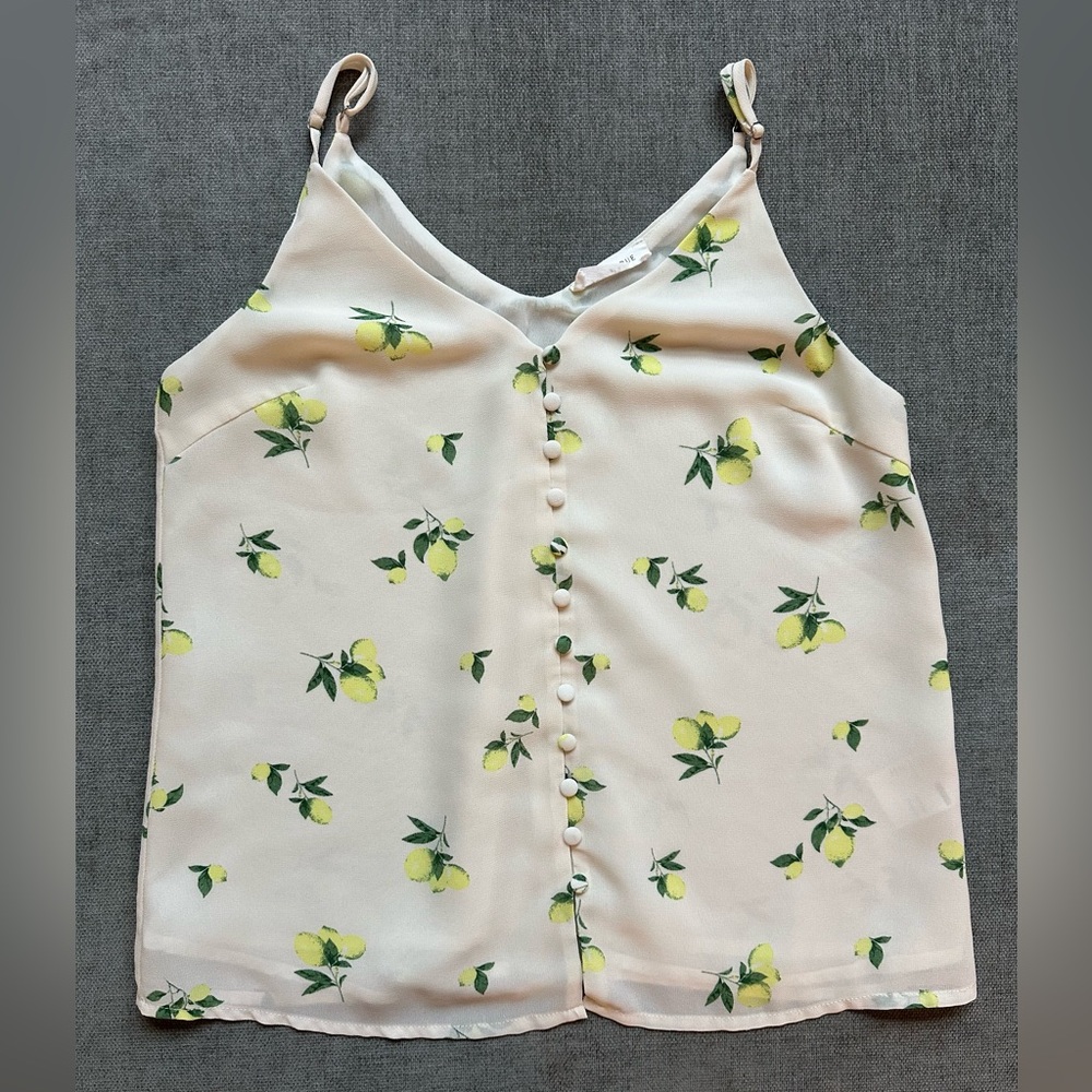 Lemon Button Up Tank Top